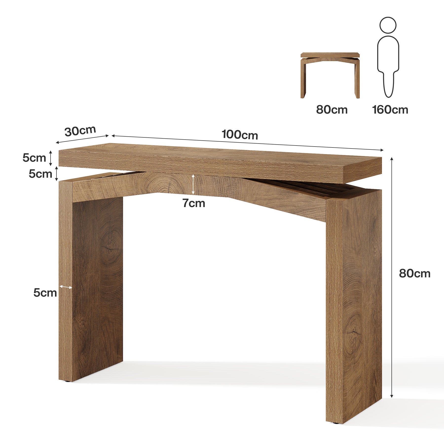 Tribesigns Konsolentisch 100 cm schmal, Flurtisch im Landhausstil mit modernem Design