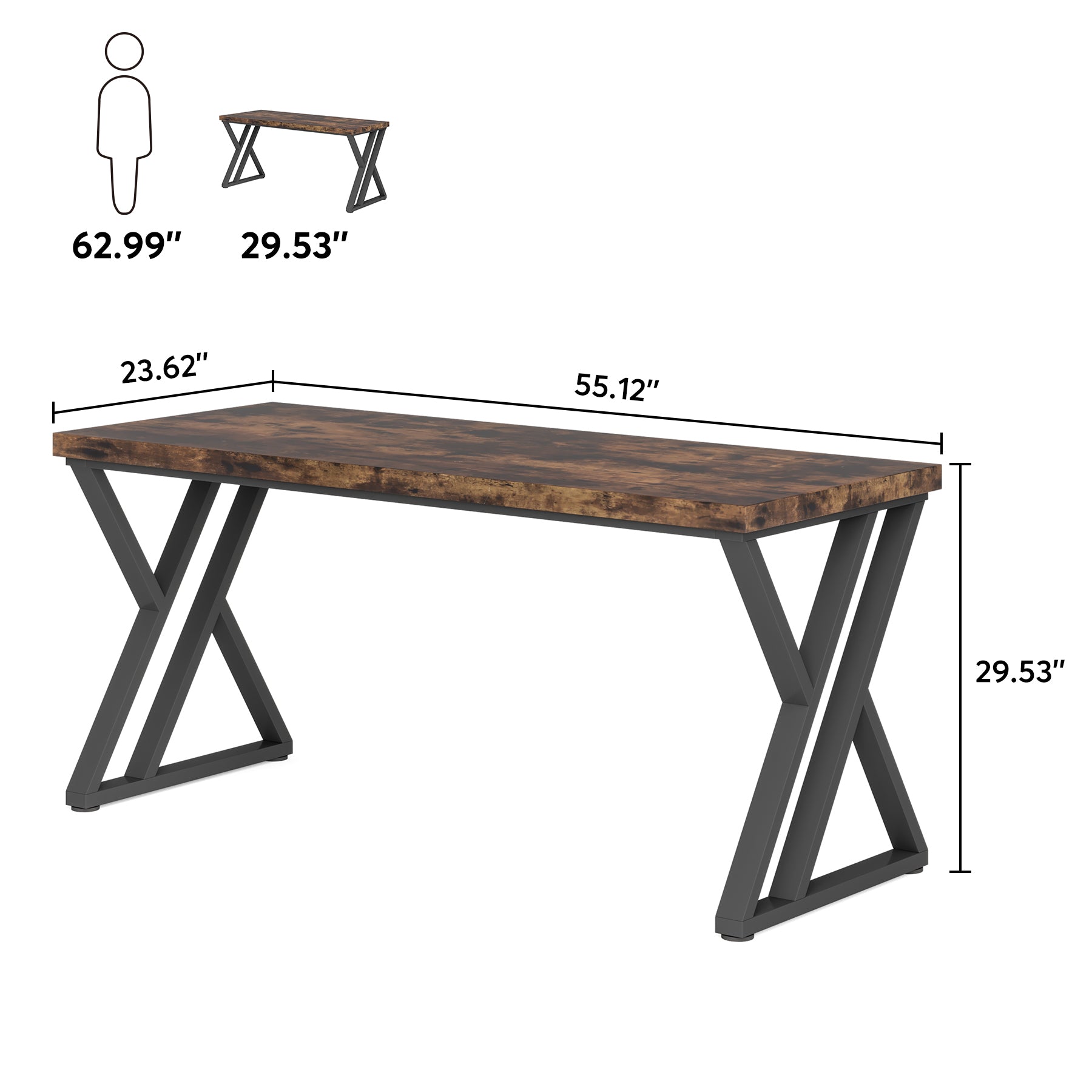 Tribesigns Schreibtisch 140 cm mit Z-Metallbeinen, stabiler Computertisch für Home Office & Büro