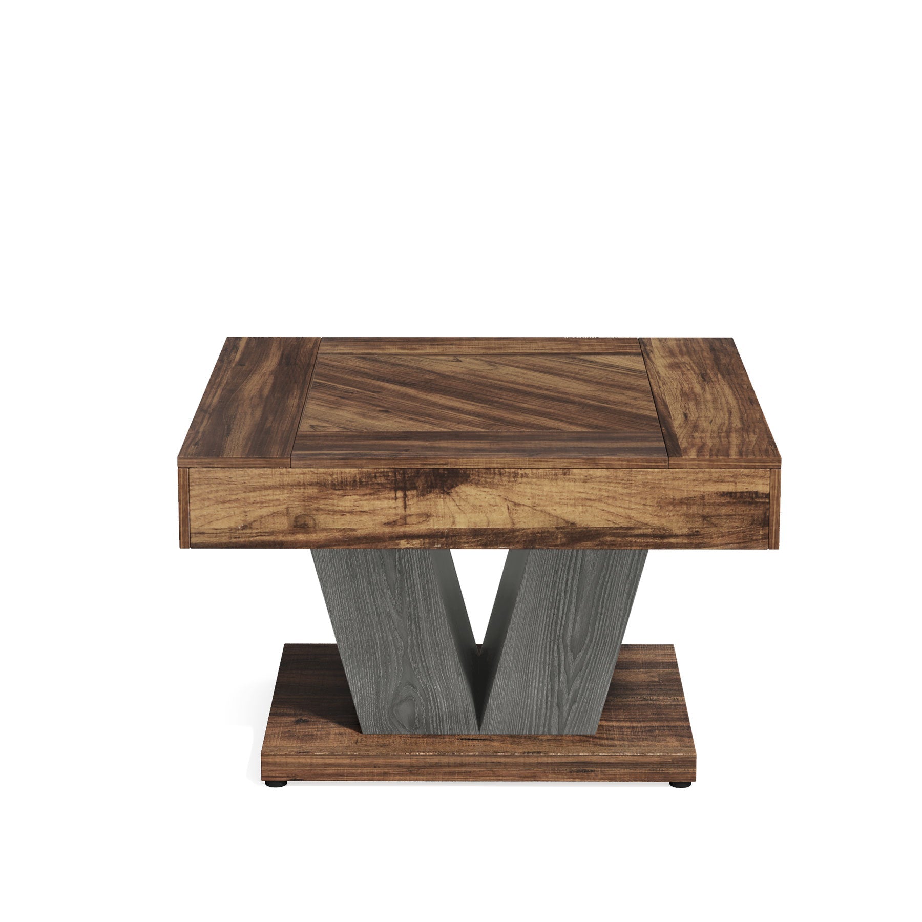 Wood Coffee Table, 31.5" Modern Center Table Cocktail Tea Table Tribesigns#Farbe_Braun & Schwarz