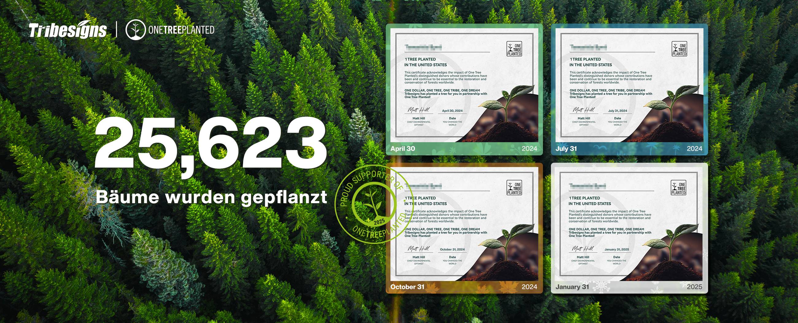 Tribesigns gibt den Abschluss eines Programms zur Pflanzung von 25.000 Bäumen bekannt