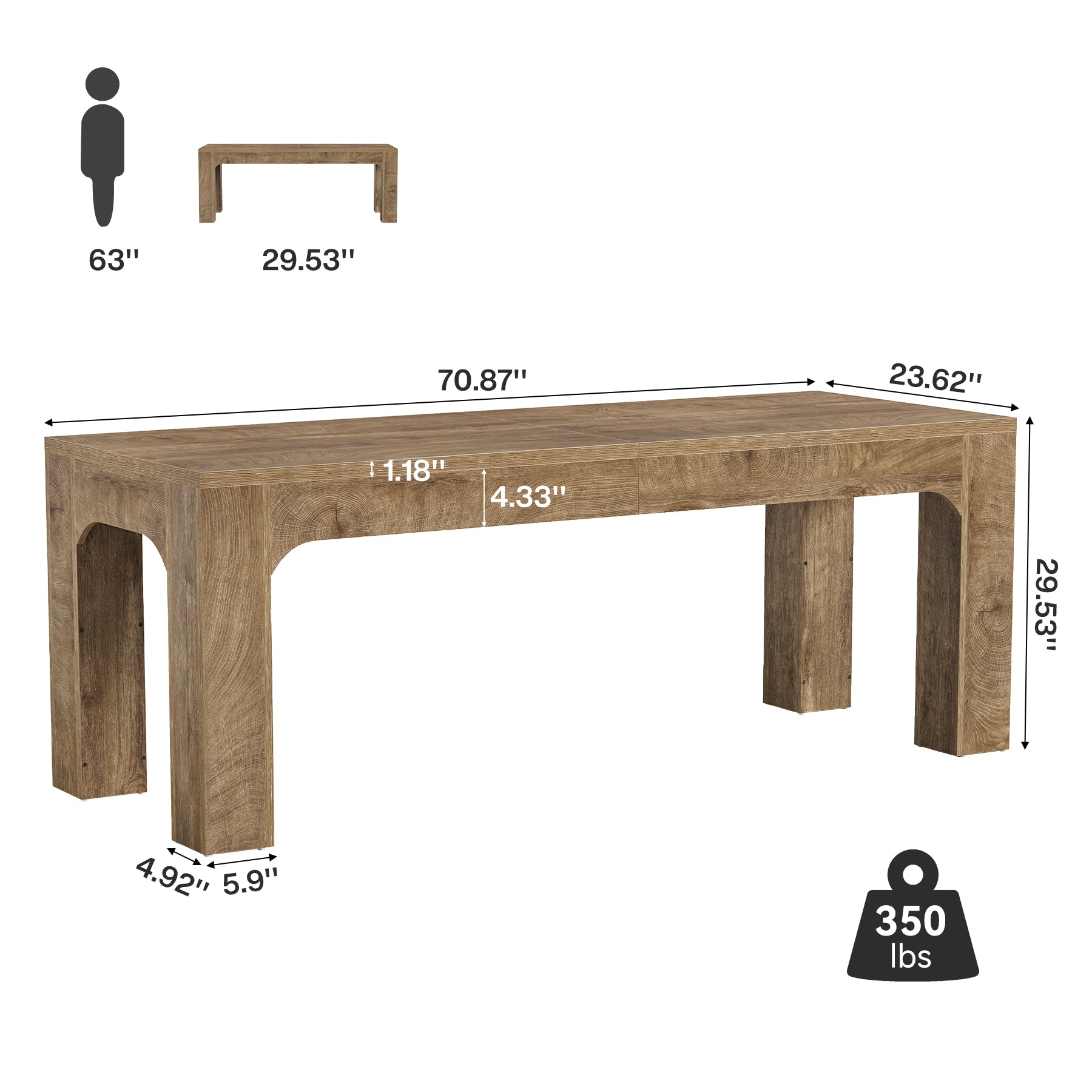 Schreibtisch für 2 Personen 180 cm, Doppel-Schreibtisch für Homeoffice & Büro