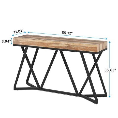 Konsolentisch im Landhausstil, 140cm Sofatisch, Eingangstisch aus Holz