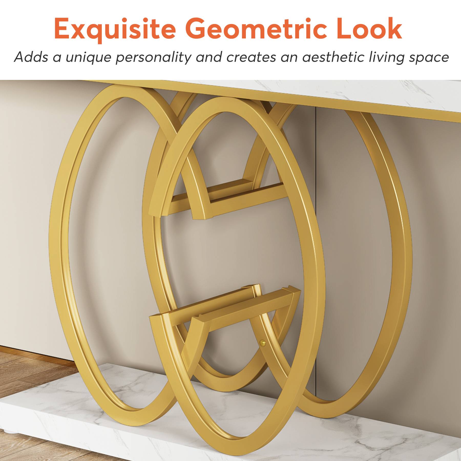 55" Narrow Console Table, Modern Sofa Accent Table for Hallway Tribesigns