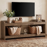 Tribesigns 160 cm TV-Lowboard für Fernseher bis 70 Zoll, 2-stufiges TV-Möbel mit offenem Stauraum 3