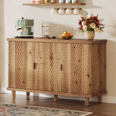 Tribesigns Massivholz Sideboard mit Stauraum, Buffetschrank im Landhausstil mit 3 Türen & 2 verstellbaren Einlegeböden 3