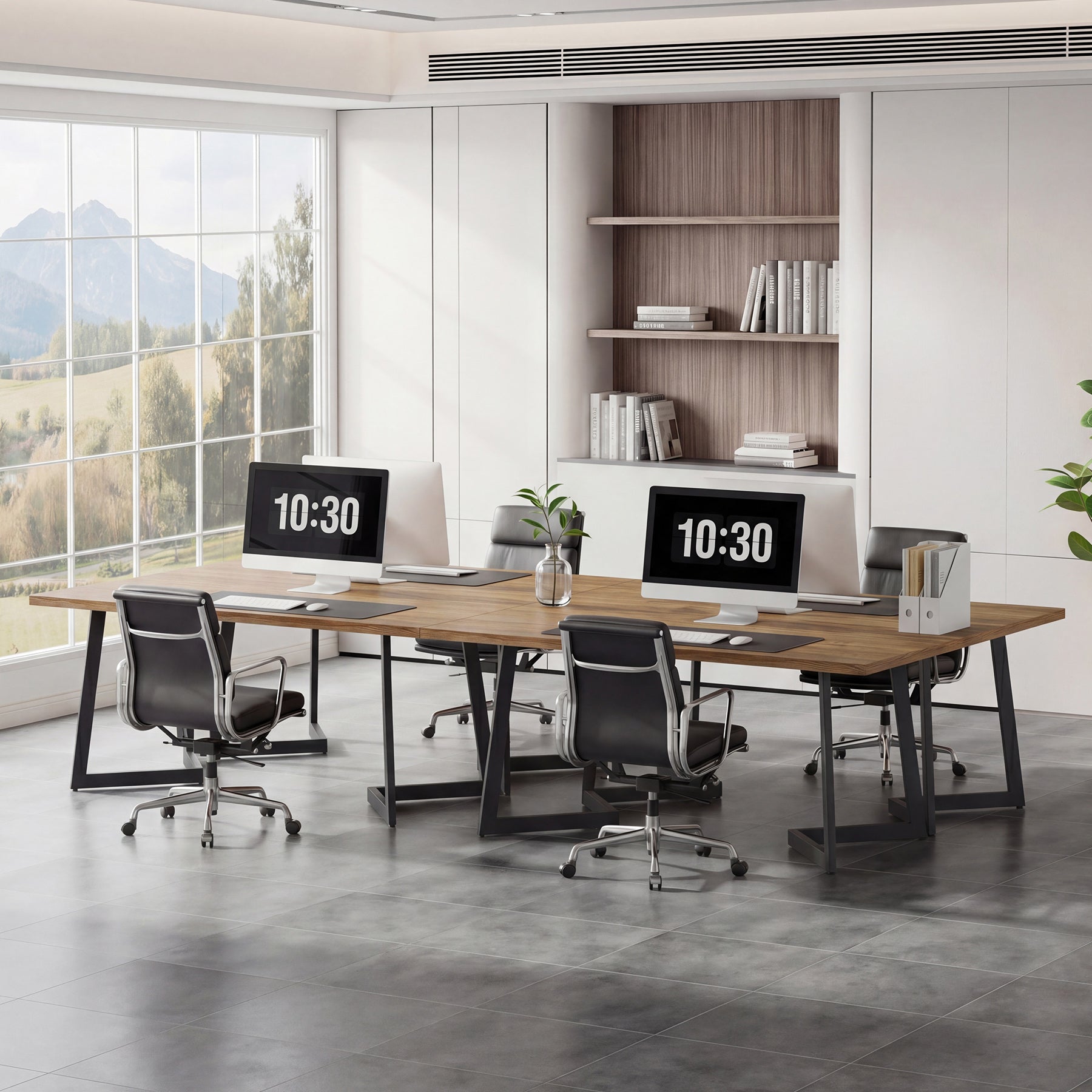 Tribesigns Schreibtisch 158 cm, Industrial Computertisch mit V-förmigem Metallgestell