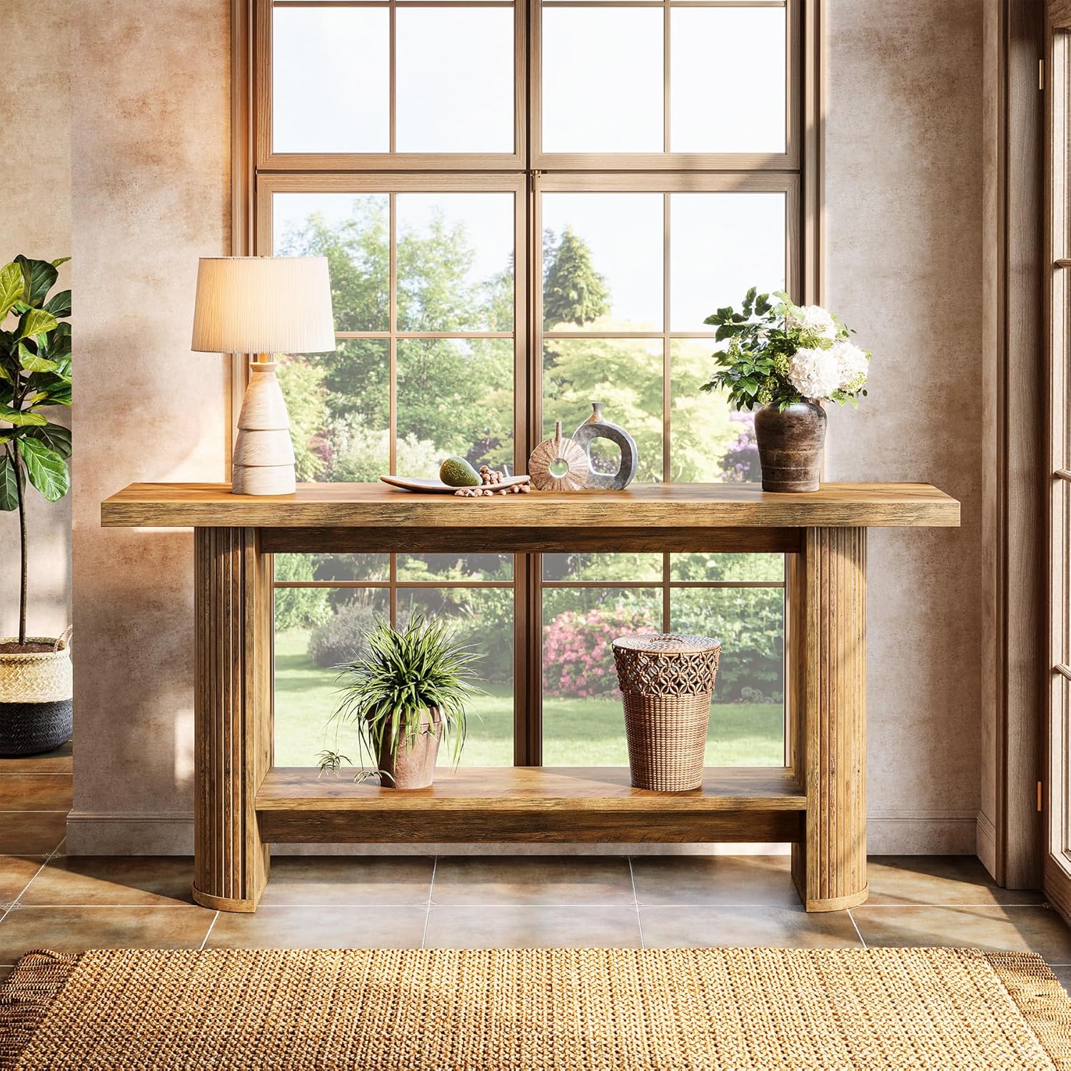 140cm Landhaus-Konsolentisch - Schmaler Tisch für Flur & Couch