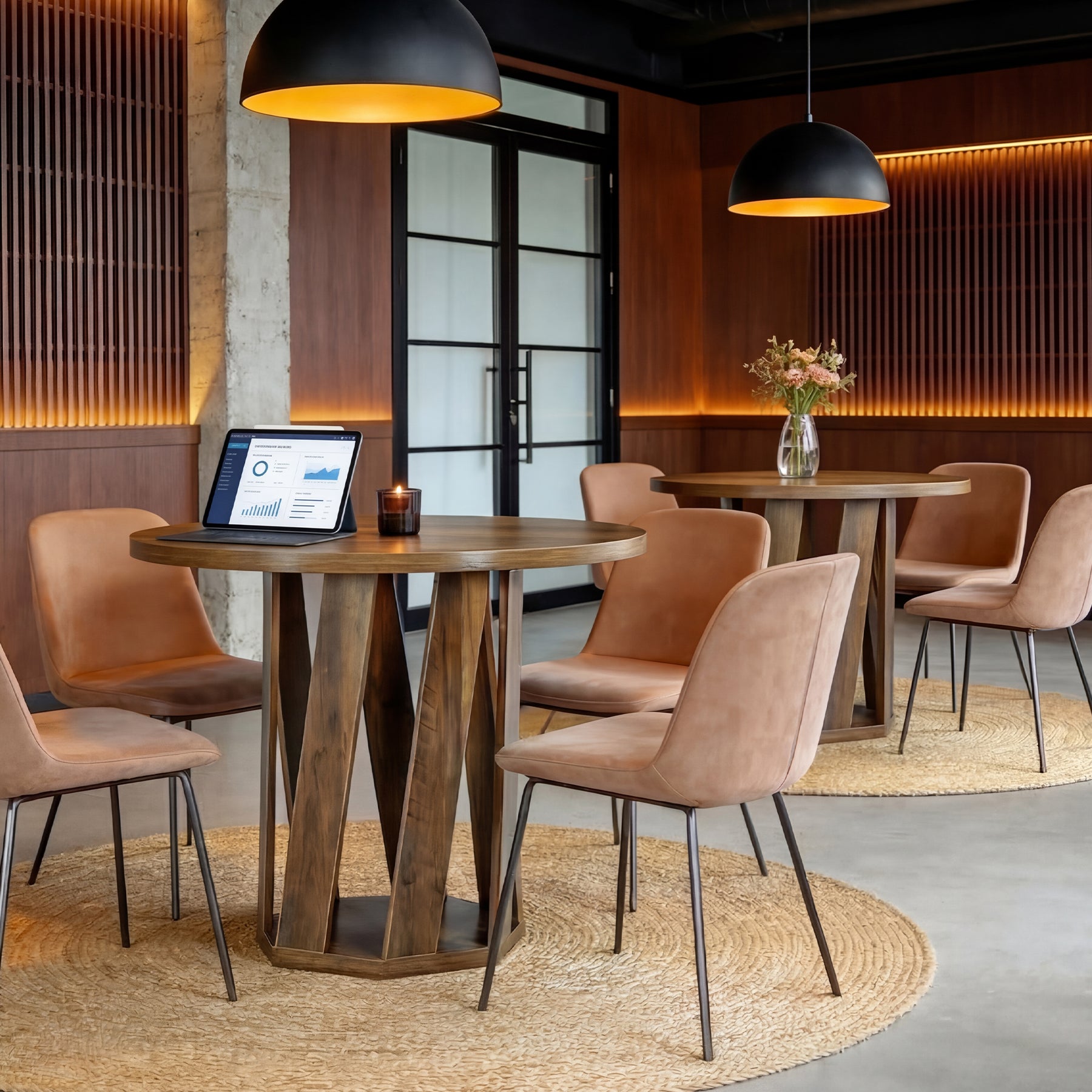 Tribesigns Runder Konferenztisch 80 cm für 2–4 Personen, stabiler Bürotisch