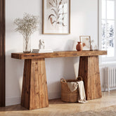 Tribesigns Massivholz Konsolentisch 160 cm, Schmaler Sofatisch hinter der Couch 3