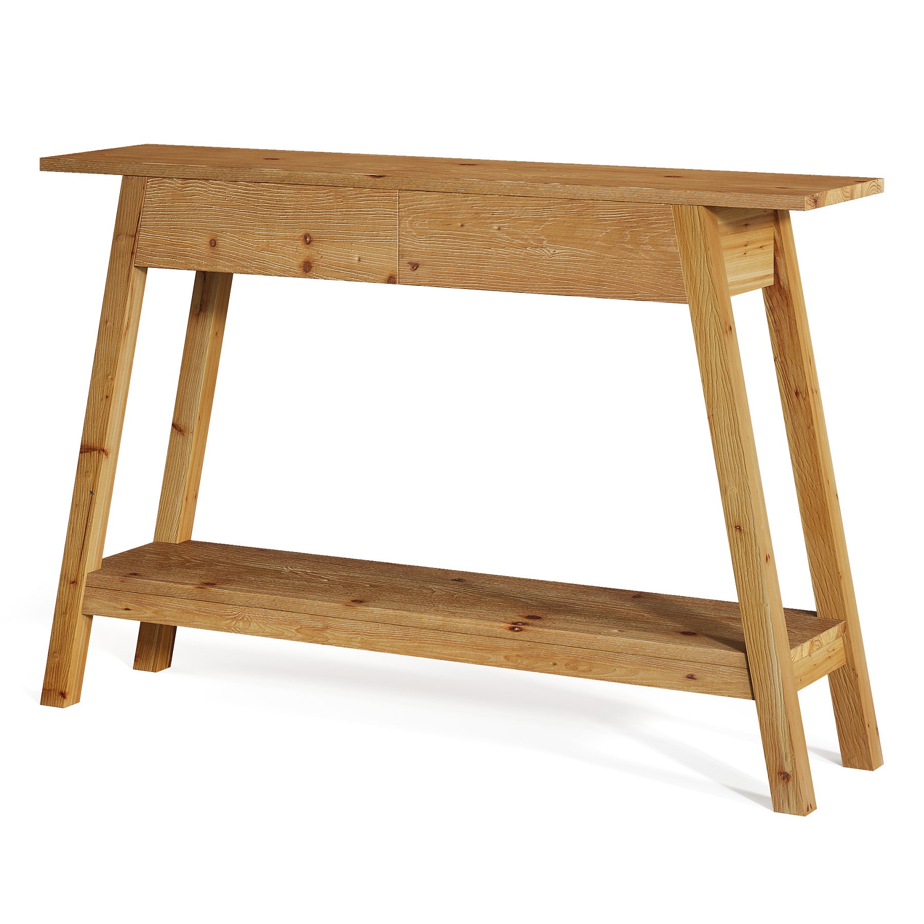 Tribesigns Massivholz Konsolentisch 110 cm mit 2 Schubladen, schmaler Flurtisch mit Ablage