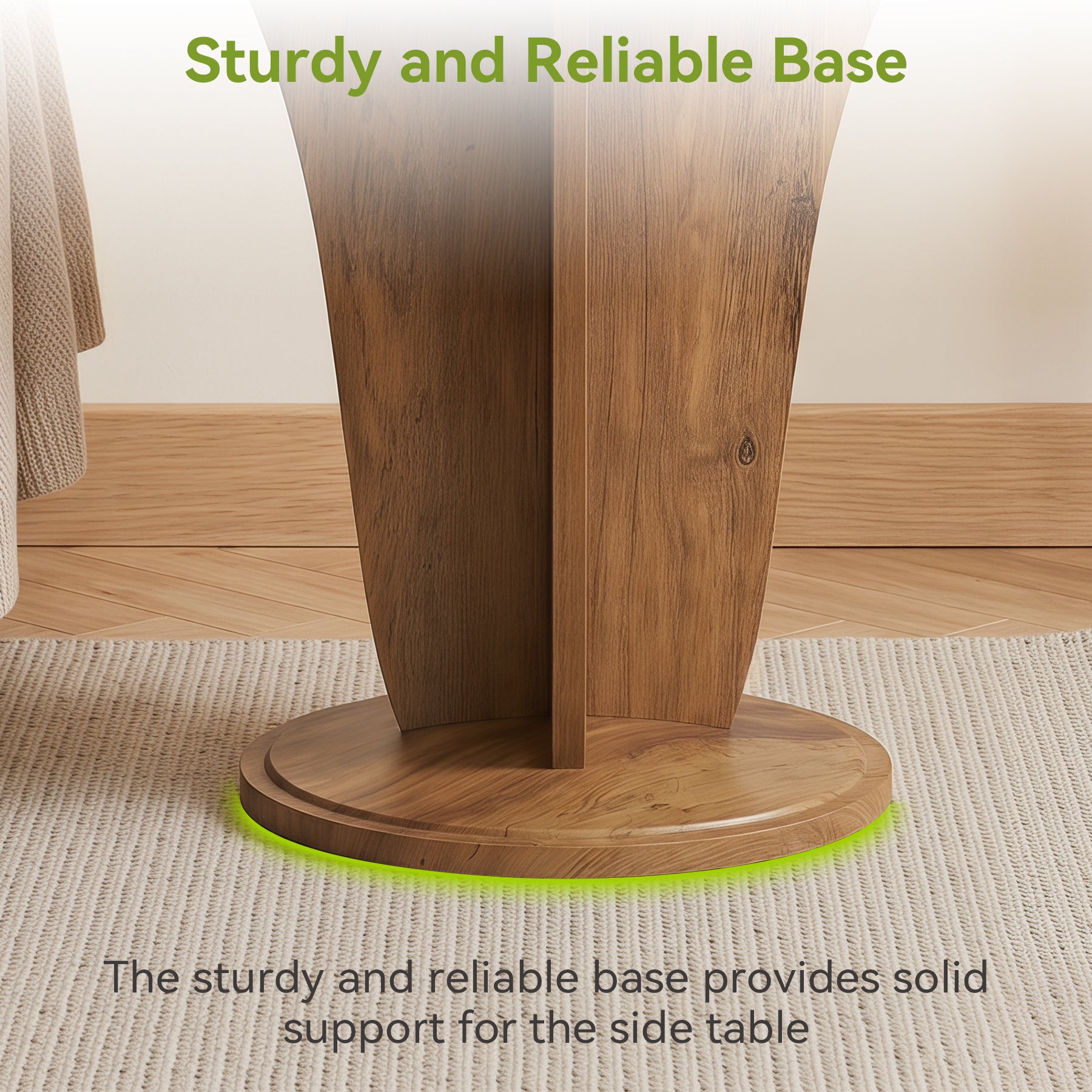Tribesigns Runder Beistelltisch 50 cm im Landhausstil mit Säulenfuß, Sofatisch für Wohnzimmer & Schlafzimmer
