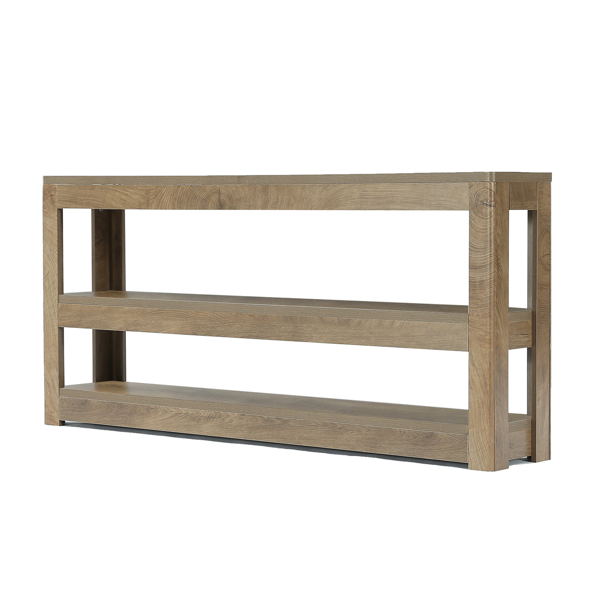 Tribesigns Konsolentisch 160 cm mit 3 Ablagen, schmal in Holzoptik