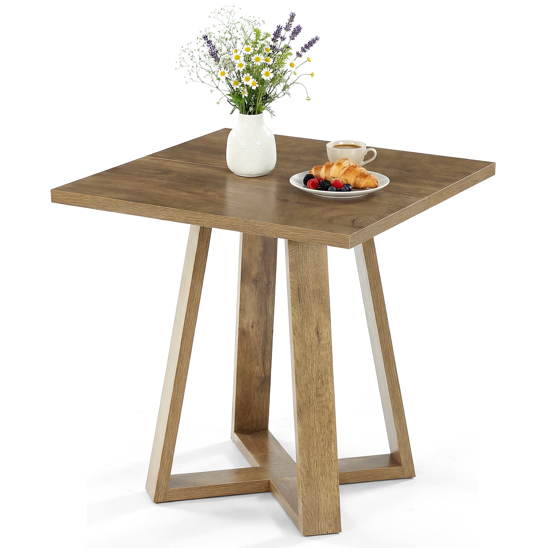 Esstisch 80×80 cm für 2–4 Personen, Quadratischer Küchentisch im Landhausstil