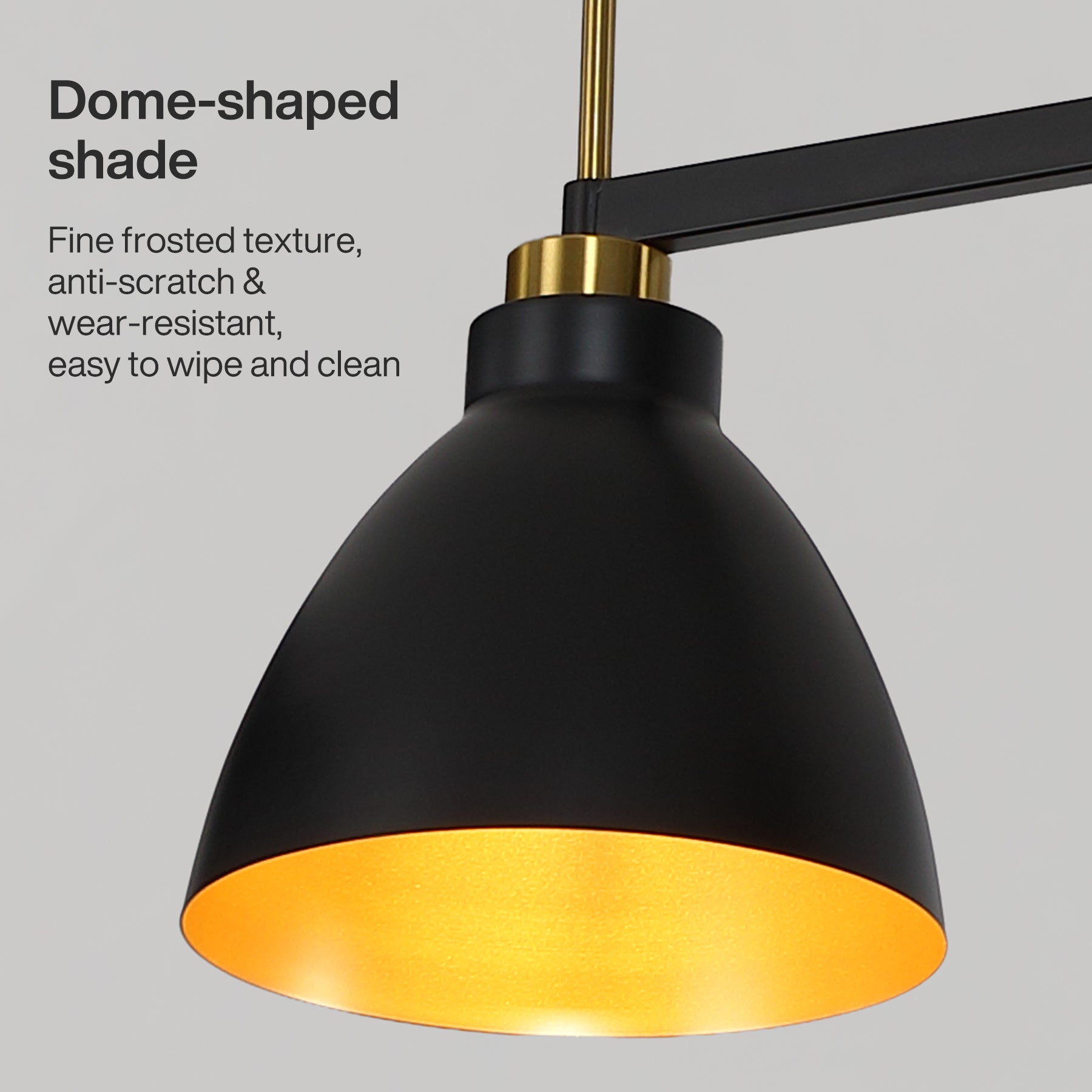 Tribesigns 3-flammige Pendelleuchte Schwarz-Gold, Höhenverstellbare Industrie-Hängeleuchte, E27 Metalllampe
