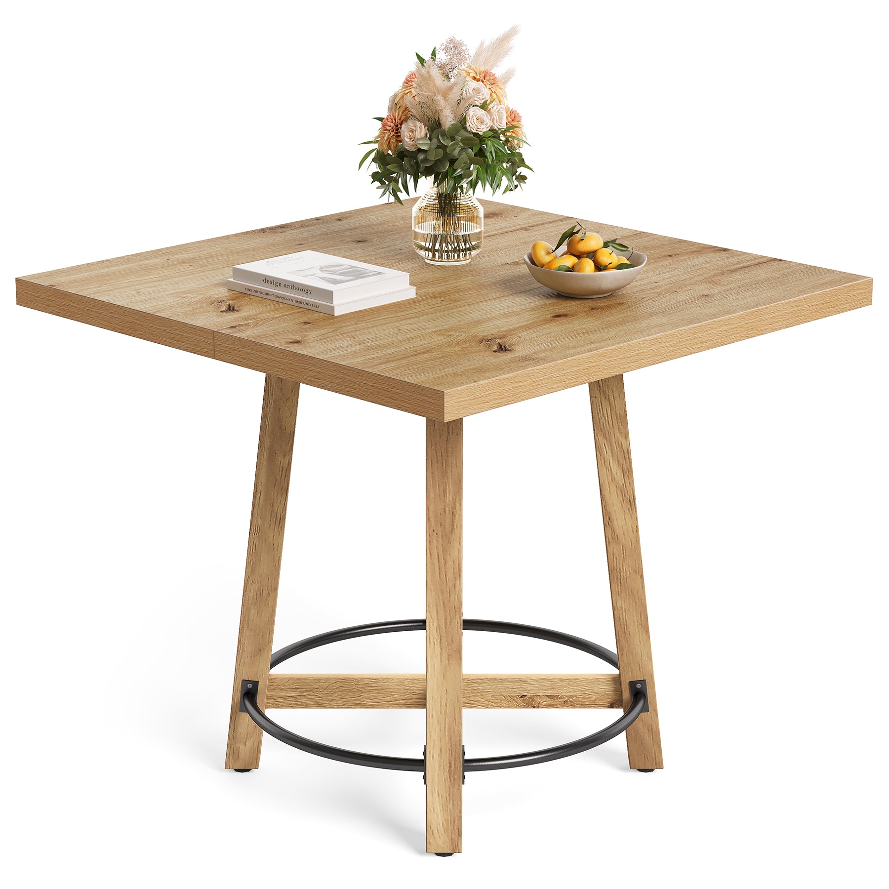 Quadratischer Esstisch 80×80 cm, Moderner Küchentisch für 2–4 Personen, stabiler Dining Table