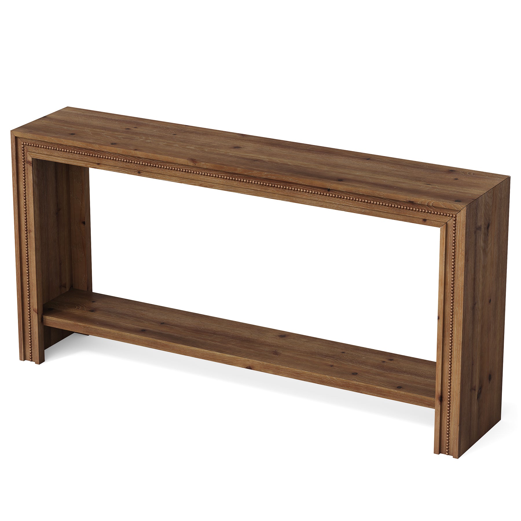 Tribesigns Massiver Holz Konsolentisch 160 cm im Landhausstil, schmaler Flurtisch mit 2 Ebenen