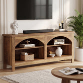 Tribesigns TV Lowboard 160 cm für Fernseher bis 70 Zoll, TV-Schrank im Landhausstil mit verstellbaren Ablagen 3