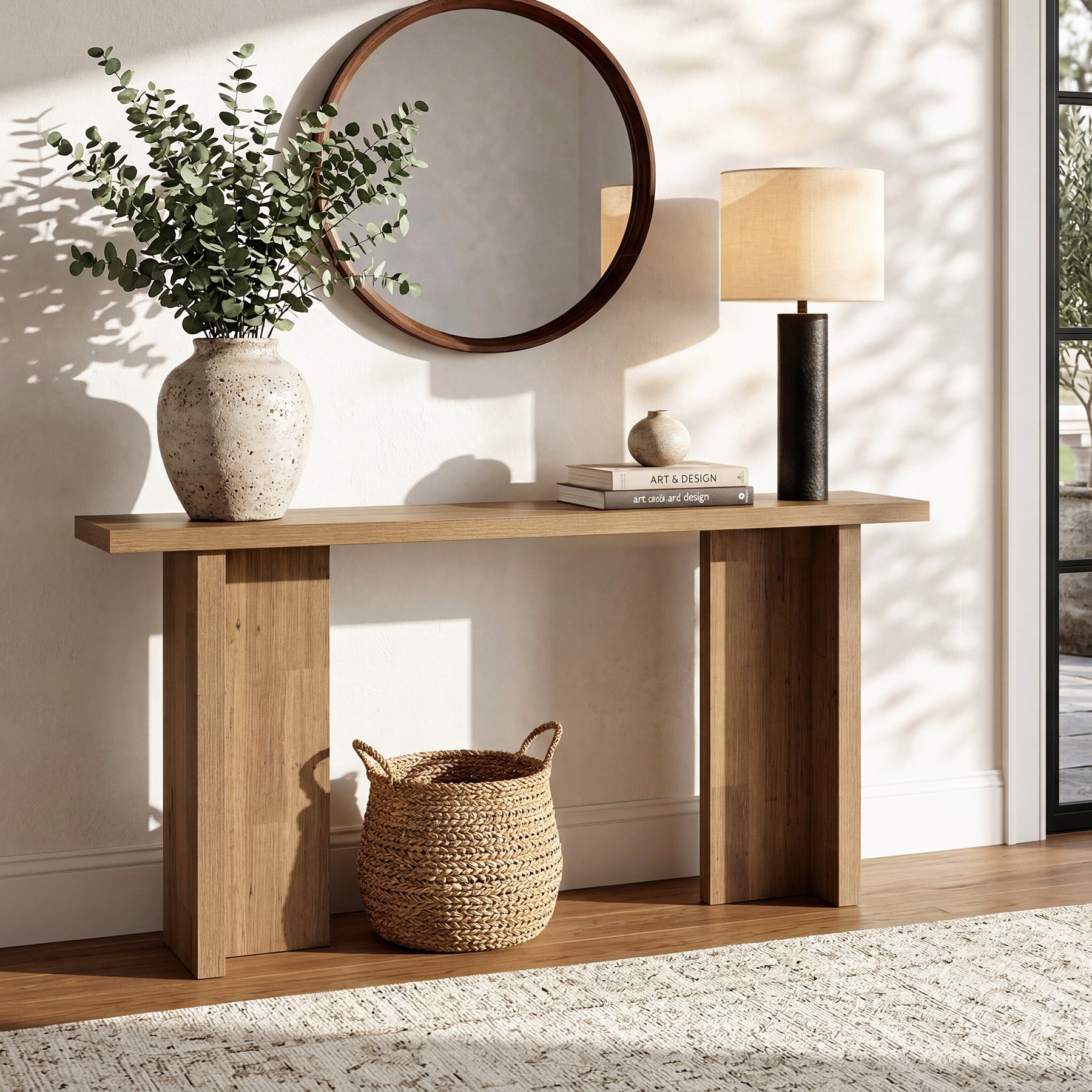 Tribesigns Konsolentisch 160 cm, schmaler Sofatisch in moderner Holzoptik