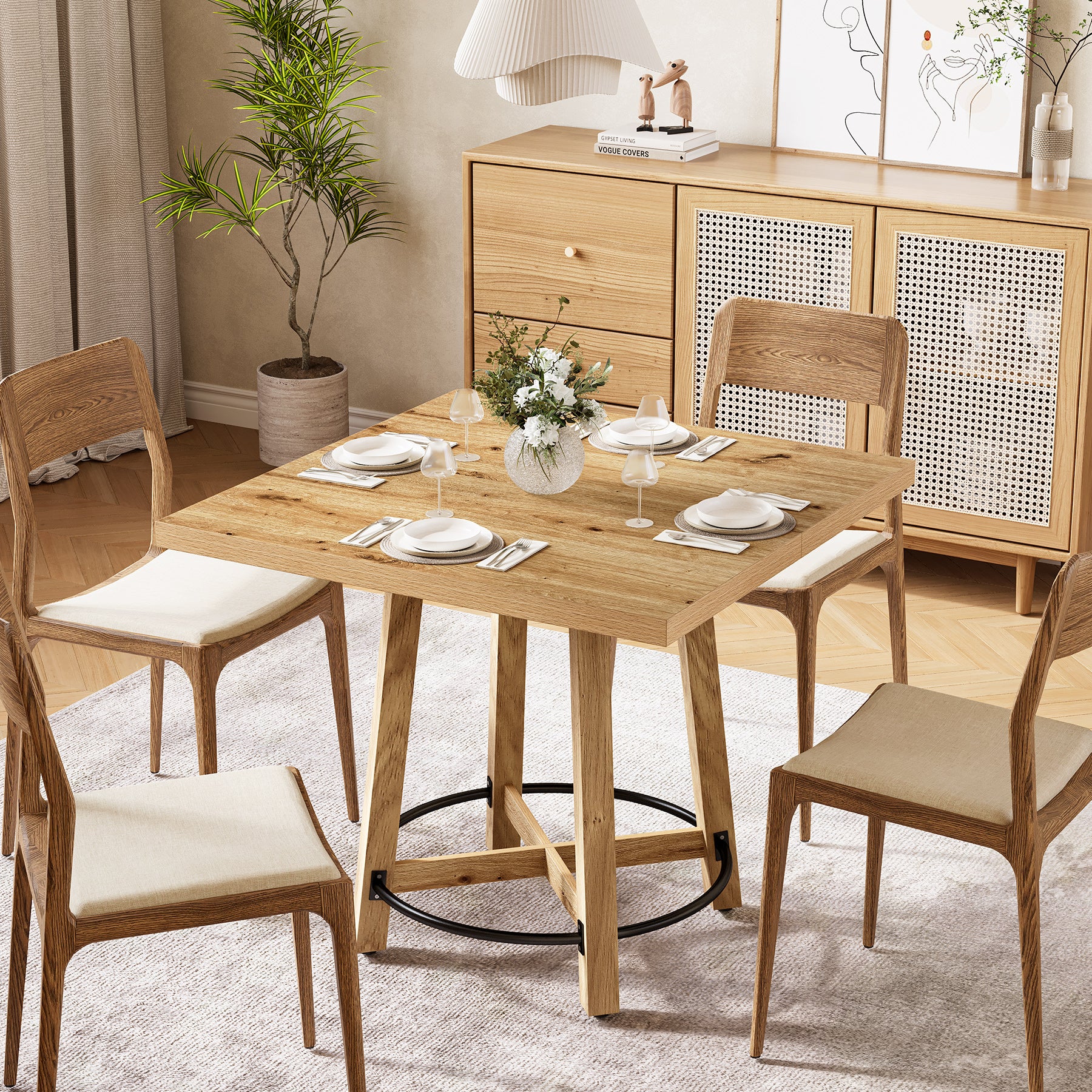 Tribesigns Quadratischer Esstisch 80×80 cm, Moderner Küchentisch für 2–4 Personen, stabiler Dining Table