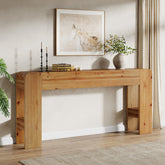 Tribesigns Konsolentisch 160 cm aus Massivholz, langer Sofatisch Landhausstil aus Tannenholz 3