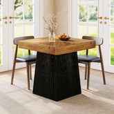 Tribesigns Quadratischer Esstisch aus Massivholz 80 cm für 2–4 Personen, Landhaus Küchentisch mit stabilem Sockel 3