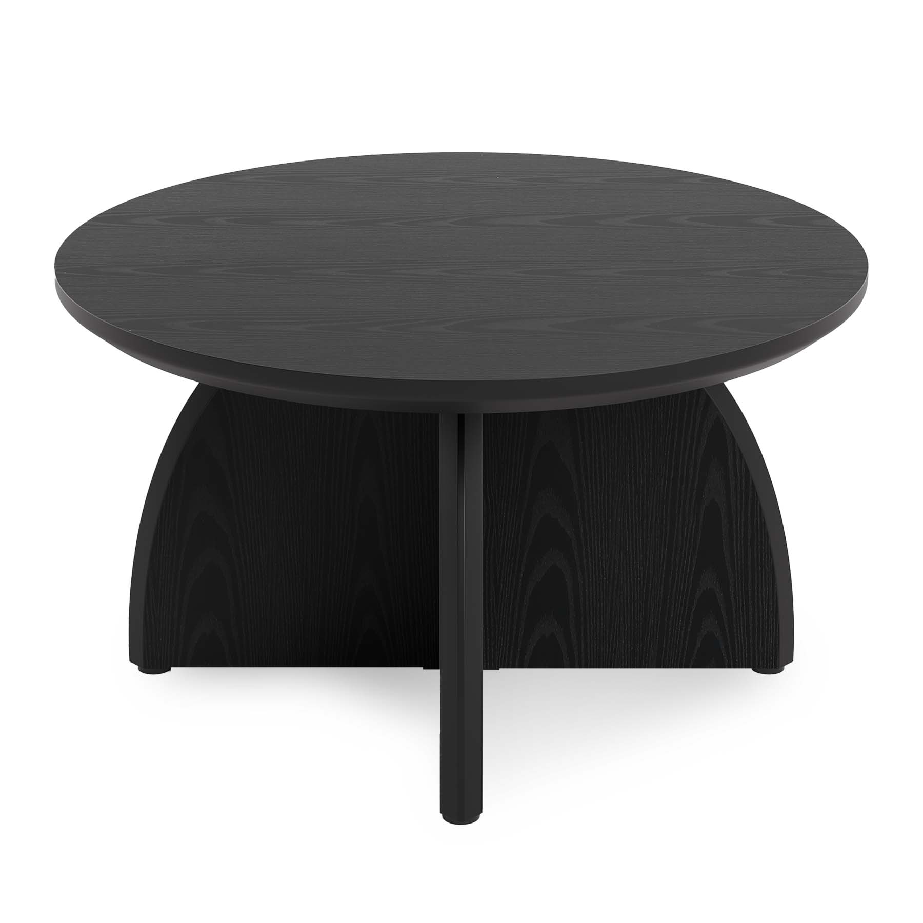 Tribesigns Runder Couchtisch 80 cm, moderner Wohnzimmertisch mit stabilem Säulenfuß
