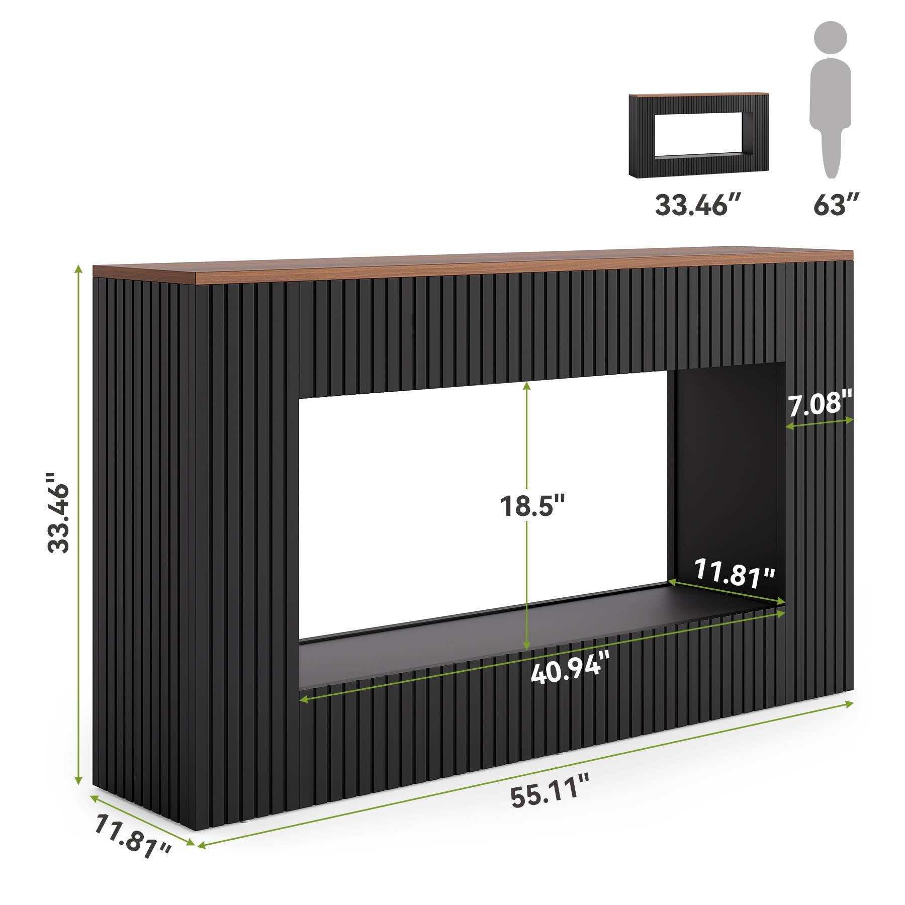 140 CM Konsolentisch, Holz-Eingangstisch Sofatisch mit Stauraum
