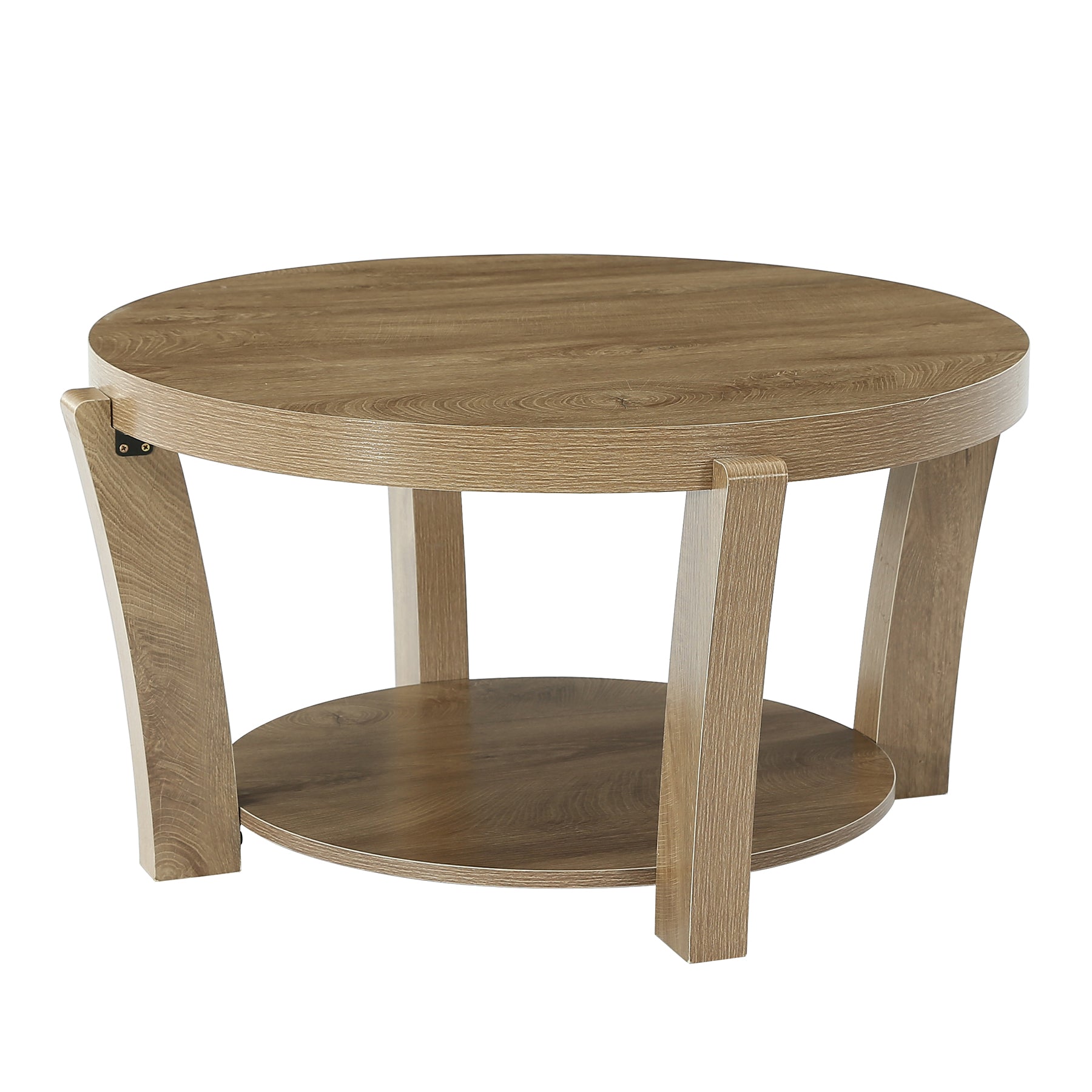 Tribesigns Runder Couchtisch 80 cm, Wohnzimmertisch mit 2 Ebenen & Offener Ablage