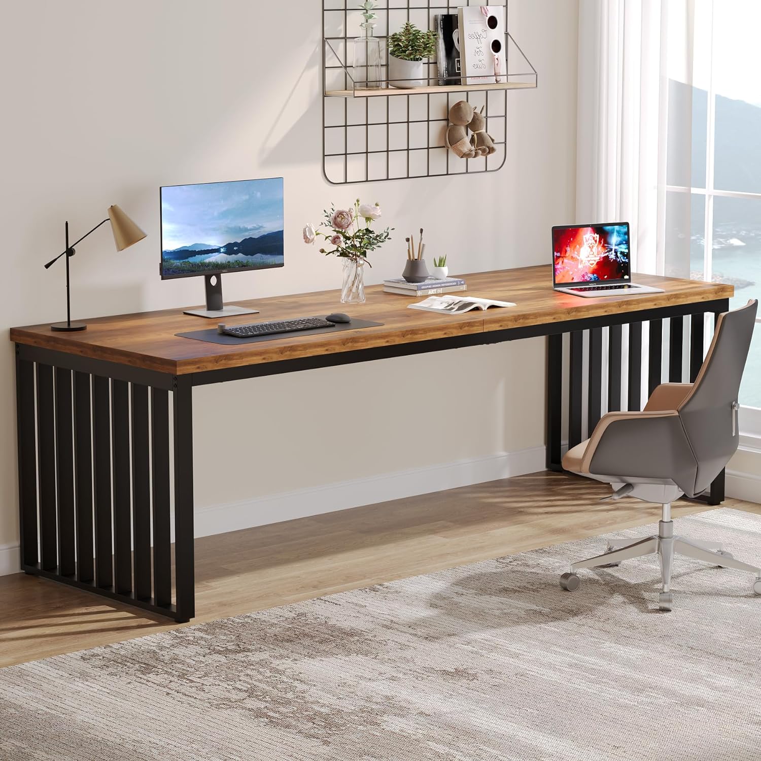 180cm Zwei-Personen-Schreibtisch, langer Executive-Schreibtisch, Doppel-Computertisch