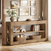160 cm Konsolentisch, Landhaus-Eingangstisch mit 3-stufigem Ablagefach 3