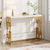 Modern Console Table, 42.5" Sofa Foyer Table with Faux Marble Tabletop Tribesigns 3