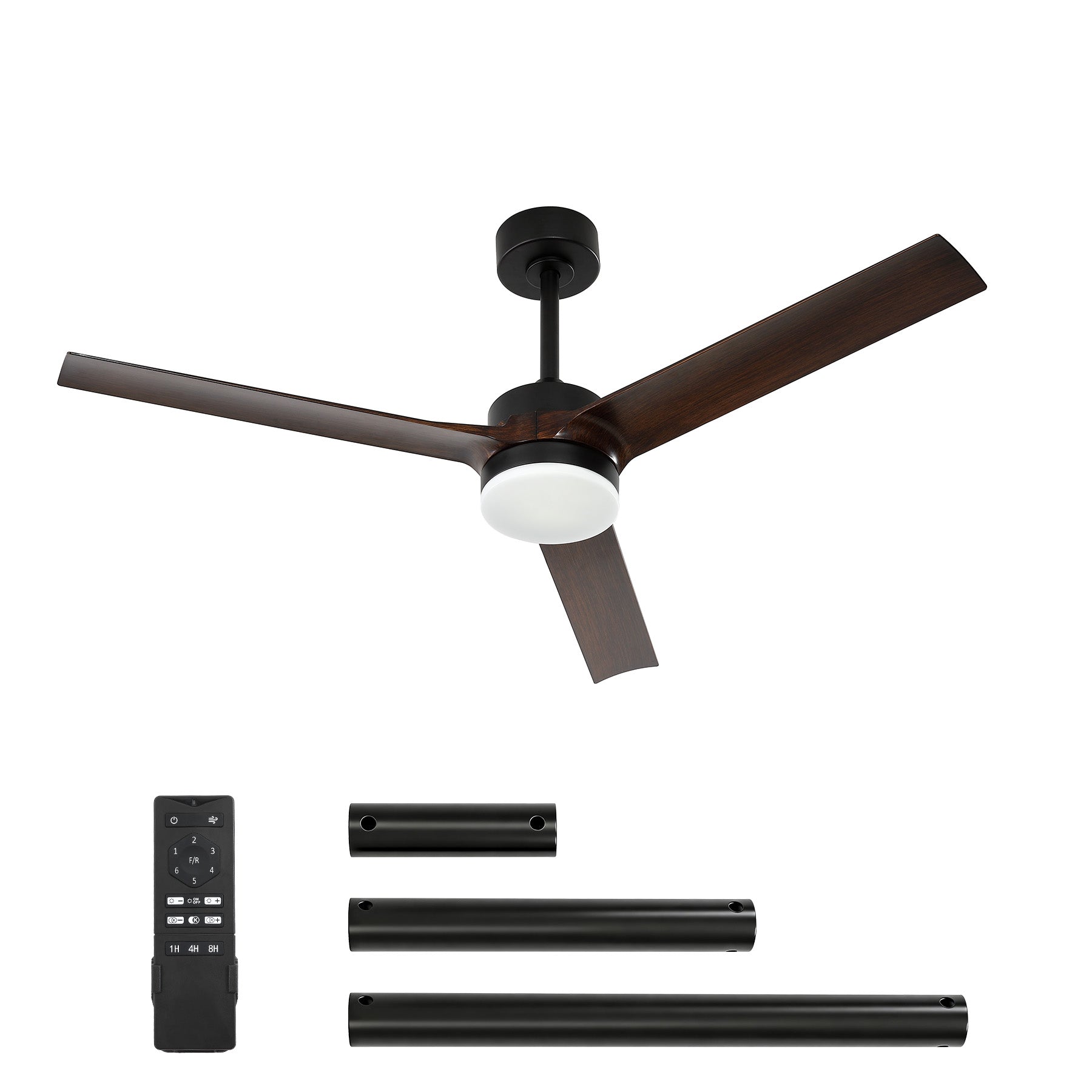 Tribesigns Deckenventilator mit Licht 132 cm, LED Deckenventilator mit Fernbedienung, Reversibler DC-Motor, 6 Geschwindigkeiten