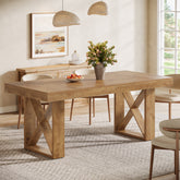 Tribesigns 160 cm rechteckiger Esstisch für 4-6 Personen, Landhaus-Design mit massiver Optik 3