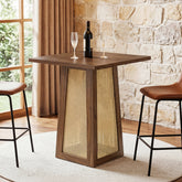 Tribesigns Bartisch 80 x 80 cm mit Sockelfuß, Küchen-Bartisch für 2–4 Personen im Landhausstil 3