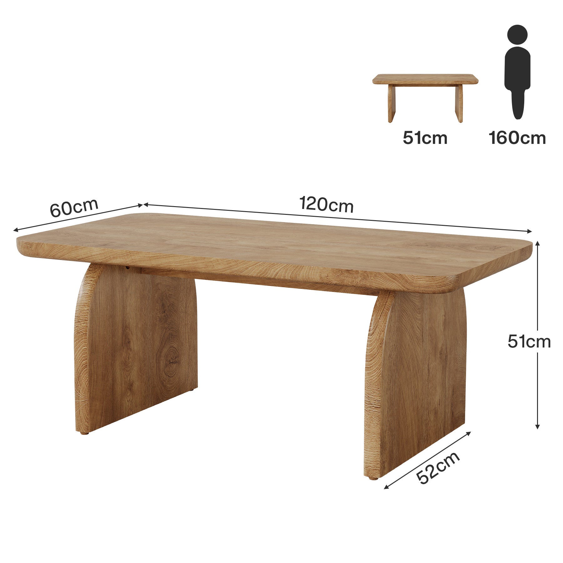120 cm Couchtisch, Bauernhaus-Mitteltisch, niedriger Cocktail-Teetisch