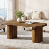 Tribesigns Moderner Couchtisch 120 cm, stabiler Wohnzimmertisch im Landhausstil 3