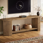 Tribesigns TV Schrank 160 cm mit geriffelter Front, TV Board im Landhausstil für 50–75 Zoll Fernseher 3