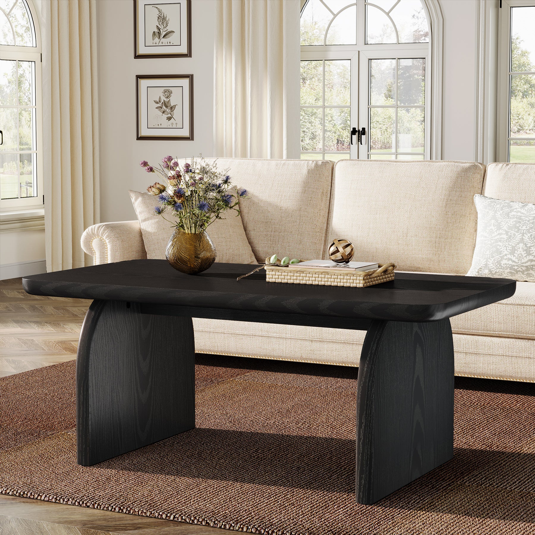 120 cm Couchtisch, Bauernhaus-Mitteltisch, niedriger Cocktail-Teetisch