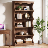180 cm Freistehendes Bücherregal, Offenes Holzregal mit 6 Ablagen für Wohnzimmer und Schlafzimmer 3
