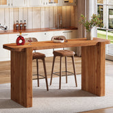 Tribesigns Massivholz Bartisch 160 cm, Hochtisch für 4–6 Personen, Rechteckiger Stehtisch im Industrial-Stil 3