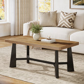 Tribesigns Couchtisch 120 × 60 cm, Rechteckiger Wohnzimmertisch mit Metallgestell 3