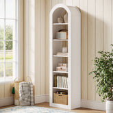 Tribesigns Hohe Bücherregal 190 cm mit Bogenform, Schmaler 6-Ebenen Standregal für Ecke & Kleine Räume 3