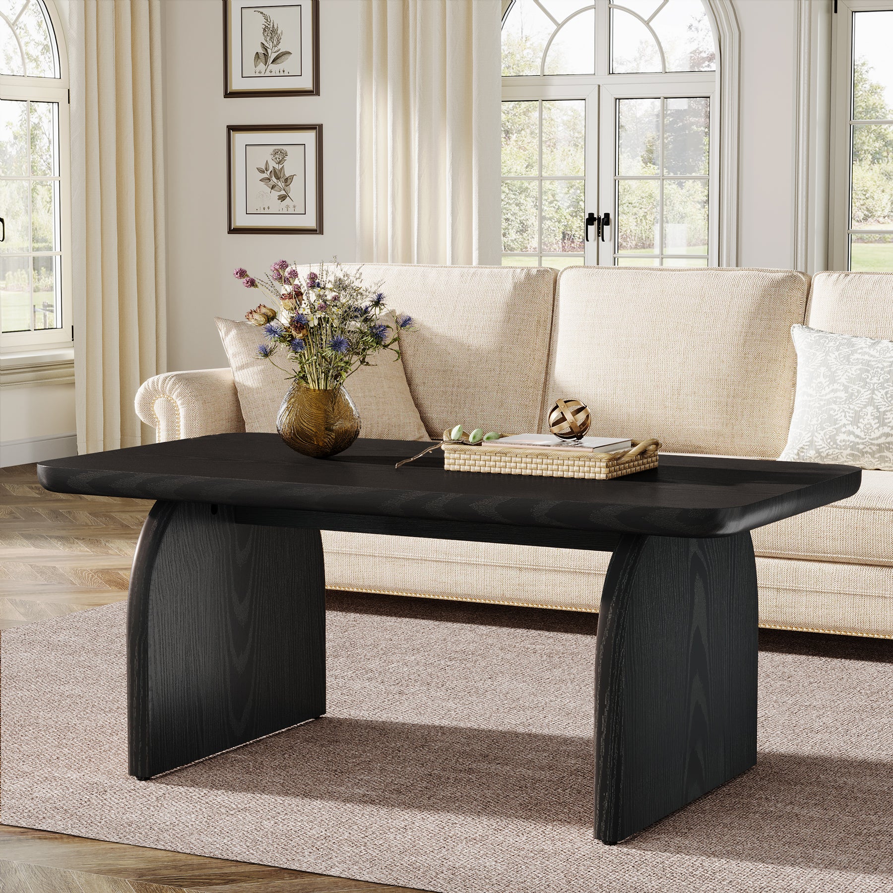 120 cm Couchtisch, Bauernhaus-Mitteltisch, niedriger Cocktail-Teetisch