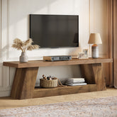 Tribesigns TV Lowboard 160 cm für 75 Zoll Fernseher, Rustikales Media Konsole mit offenen Ablagen 3