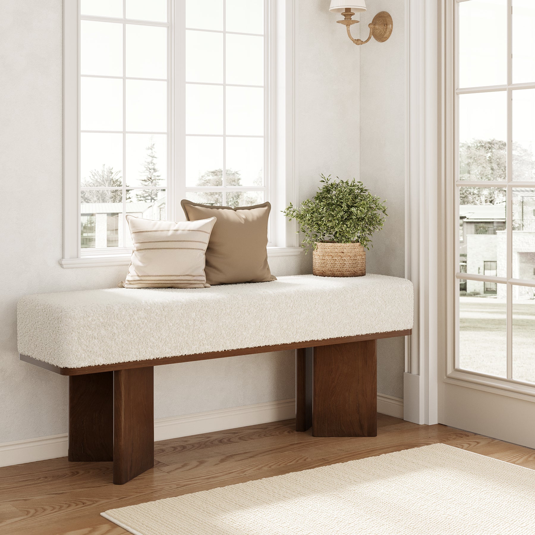 120 cm Aufbewahrungsbank mit Kissen, Gepolsterte Sitzbank für Eingangsbereich & Schlafzimmer
