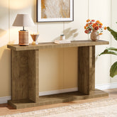 Konsolentisch 140 cm im Landhausstil, schmale 2-stufige Konsole mit Sockel 3