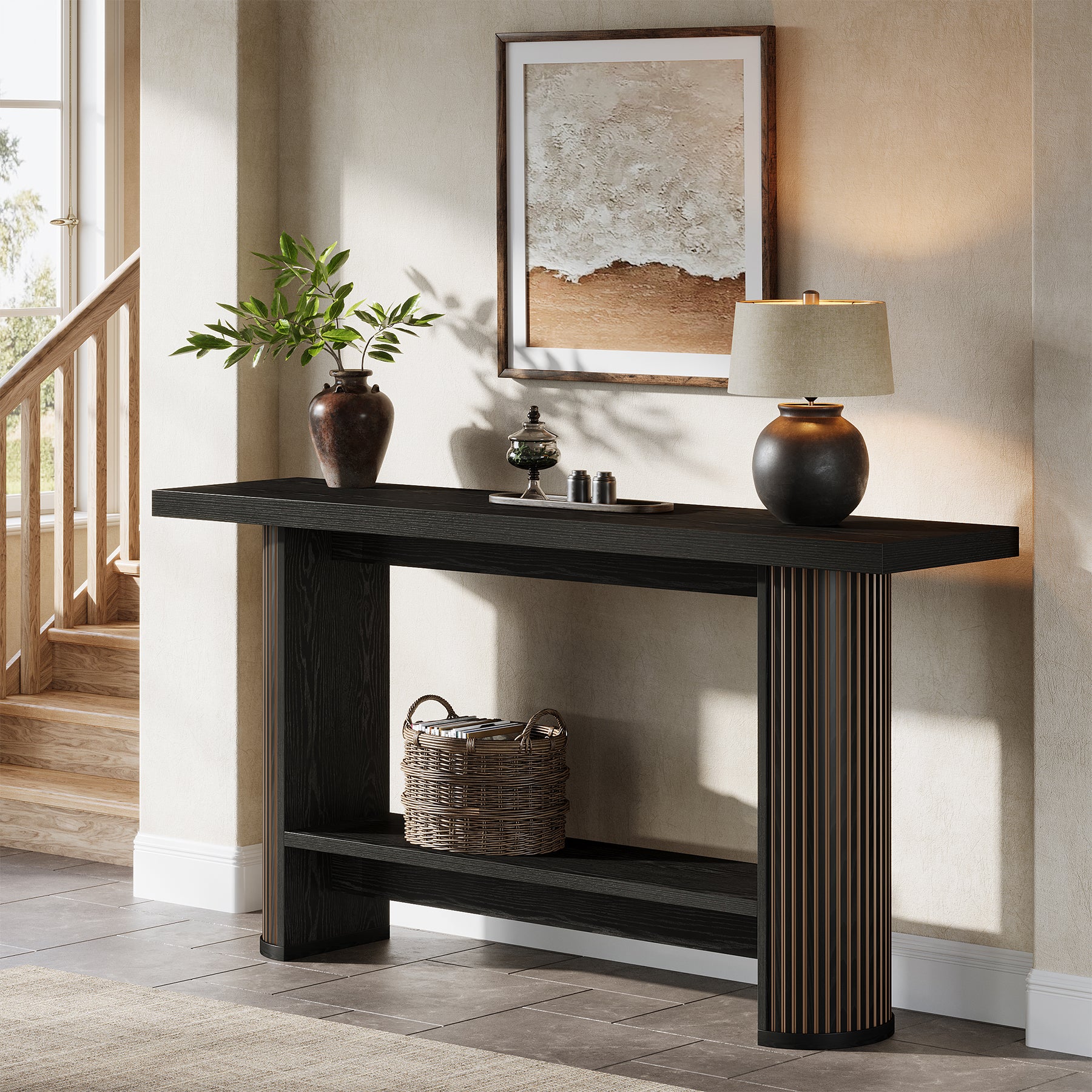 140cm Landhaus-Konsolentisch - Schmaler Tisch für Flur & Couch