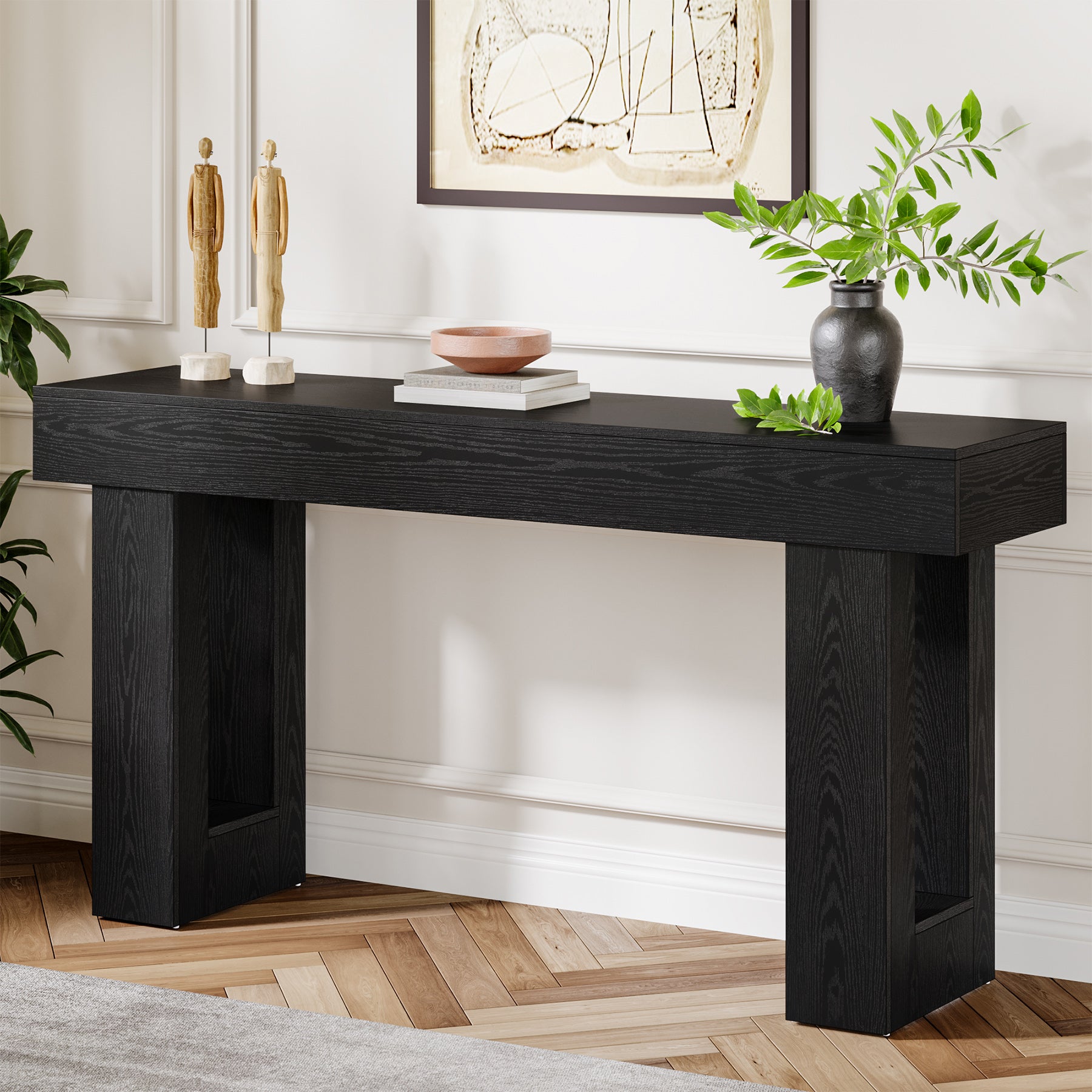 Konsolentisch 160 cm aus Holz, rechteckiger Sofatisch für hinter dem Sofa