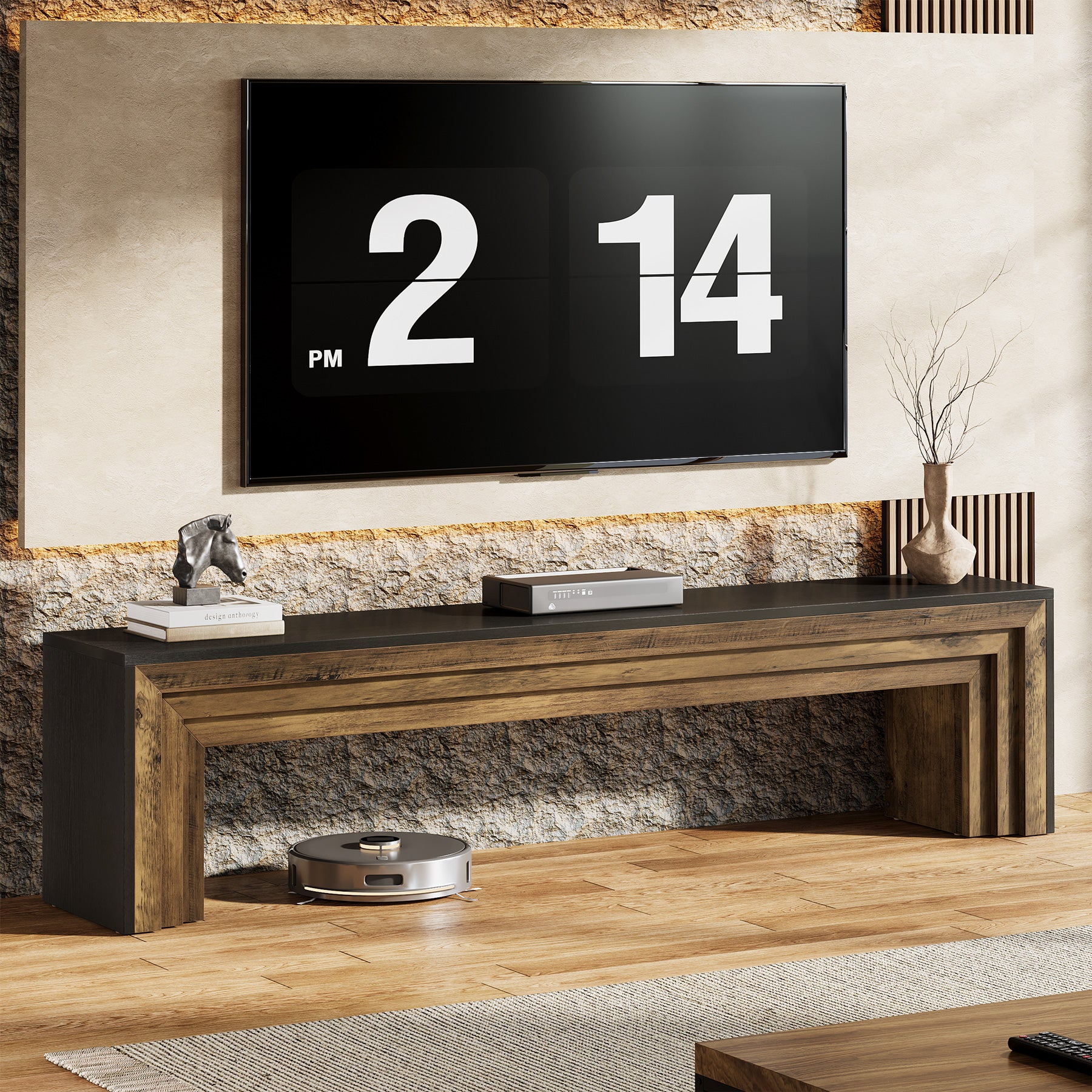 Tribesigns Sitzbank 180 cm, Extra lange Flurbank im modernen Landhausstil für Eingangsbereich & Wohnzimmer