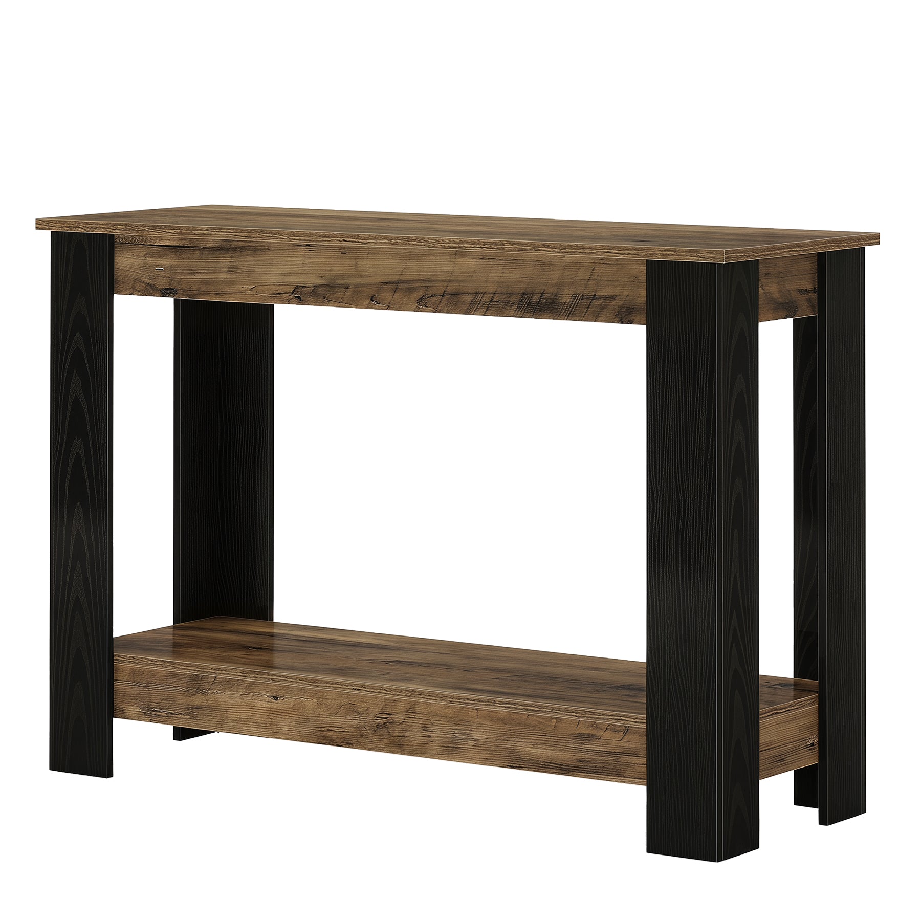 Tribesigns Schmaler Konsolentisch 105 cm im Industrial-Stil, 2-stufiger Flurtisch für Eingangsbereich & Wohnzimmer